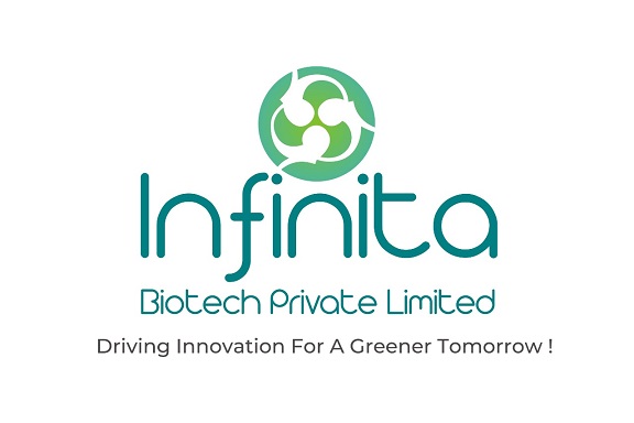 Infinita Biotech Private Limited With Logo & Tagline "driving Innovation For A Greener Tomorrow ! Device mark 6578365 Trademark
