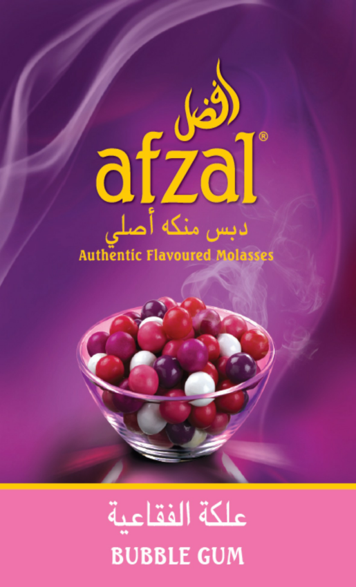 'afzal' Flavoured Molasses-bubble Gum- Composite Label Device mark 2310487 Trademark