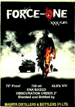 Force-one Xxx Rum (label) Device mark 2486476 Trademark