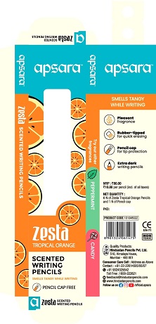 Apsara Zesta (tropical Orange) Scented Writing Pencils Device mark 6595803 Trademark