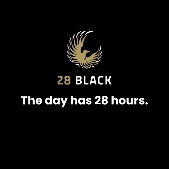 28 Black The Day Has 28 Hours. (label) Device mark 6633678 Trademark