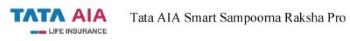 Tata Aia Life Insurance Tata Aia Smart Sampoorna Raksha Pro Label Device mark 6634667 Trademark