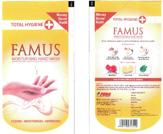 (famus Moisturising Hand Wash) Device mark 2230346 Trademark