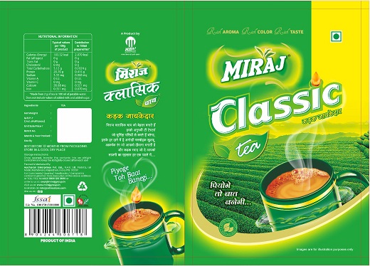 Miraj Classic Tea (label) Device mark 6662941 Trademark