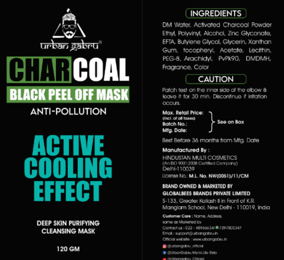 Urbangabru Charcoal Black Peel Off Mask Device mark 6681533 Trademark