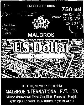 Us Dollar (label) Device mark 2353866 Trademark