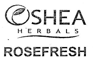 Oshea Herbals Rosefresh (label) Device mark 2191769 Trademark