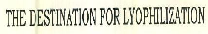 The Destination For Lyophilization Device mark 2803742 Trademark