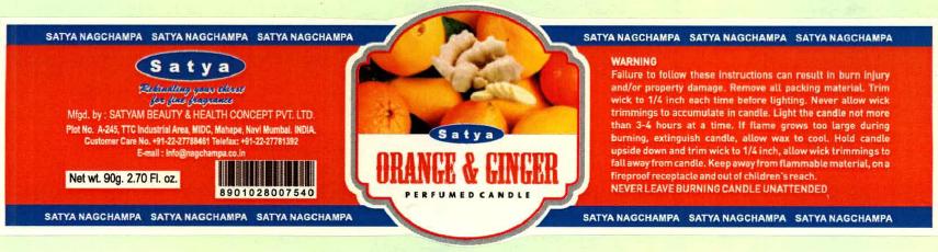 Satya Orange & Ginger Device mark 2244255 Trademark