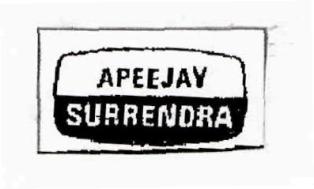 Apeejay Surrendra (label) Device mark 2865405 Trademark