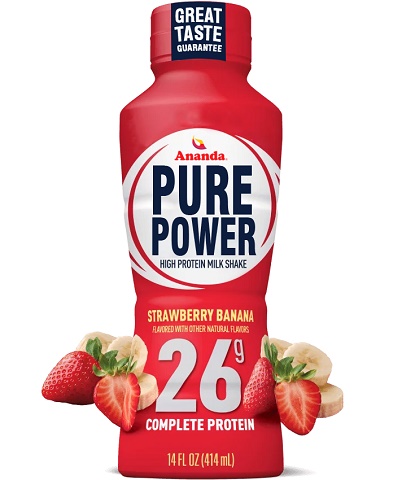 Ananda Pure Power Strawberry Banana High Protein Milk Shake. Device mark 6736806 Trademark