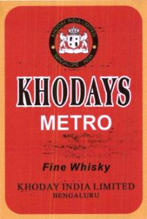Khodays Metro Whisky Device mark 6747313 Trademark