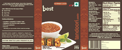 Best Tandoori Paste (label) Device mark 2558380 Trademark