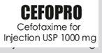 Cefopro - Cefotaxime For Injection Usp 1000mg Device mark 6760707 Trademark