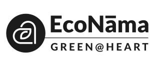 Composite Label Of Econama Written In A Stylized Manner With A Device Of Heart In A Circle With E Illustrated As A Leaf Device mark 6773340 Trademark