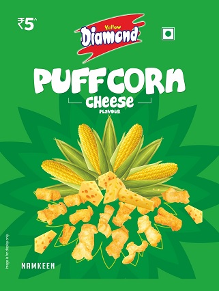 Yellow Diamond Puffcorn Cheese Flavour Device mark 6792545 Trademark