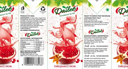 Dailee Pomegranate Drink Device mark 6801155 Trademark