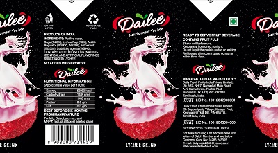 Dailee Lychee Drink Device mark 6801140 Trademark