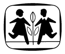 Device Of Two Children And A Plant In Between Them, All Within A Rectangular Device Device mark 6816519 Trademark