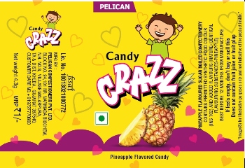 Pelican Candy Crazz With Devices & Other Matters-wrapper-label Device mark 6826553 Trademark
