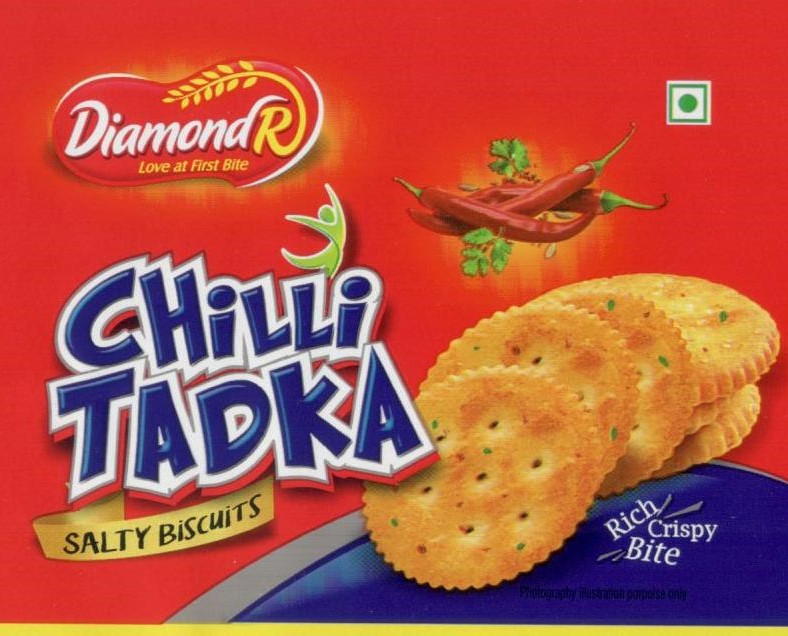 Diamondr Chilli Tadka Salty Biscuits Device mark 6830901 Trademark