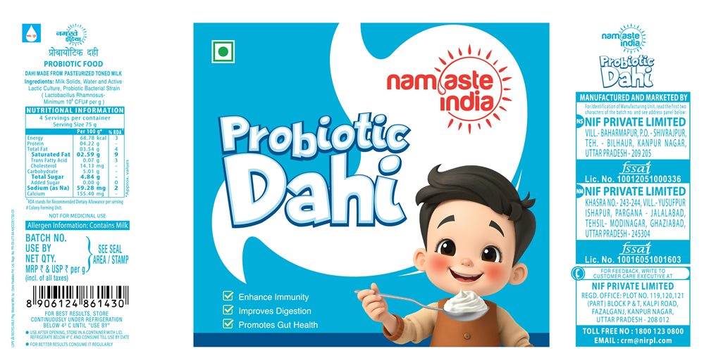 Namaste India Probiotic Dahi Device mark 6830687 Trademark