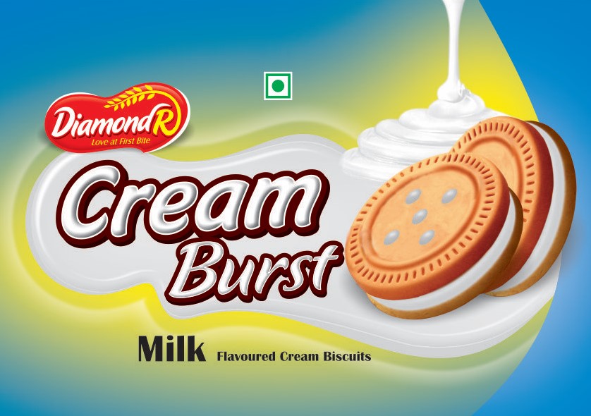 Diamondr Cream Burst Milk Flavoured Cream Biscuits Device mark 6830896 Trademark
