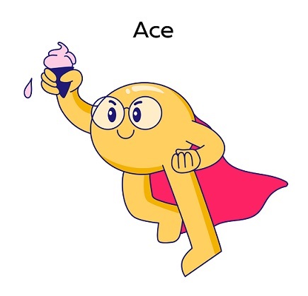 Device Of Mascot Namely Ace Device mark 6833880 Trademark