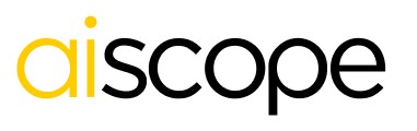 The Word Aiscope Written Artistically With A Unique Colour Combination Device mark 6843351 Trademark