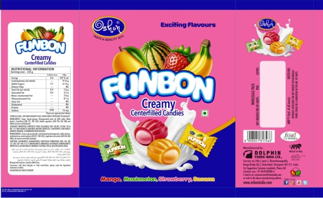 Oshon Funbon - Creamy Centerfilled Candies Device mark 6849332 Trademark