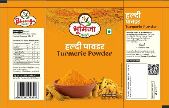 Bhoomija Masale Haldi Powder (label) Device mark 6857949 Trademark