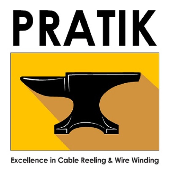 Pratik With Tagline Excellence In Cable Reeling & Wire Winding (label) Device mark 6865945 Trademark
