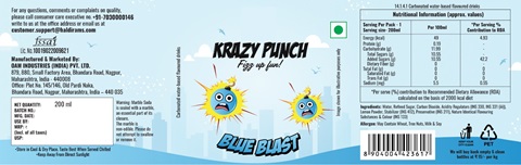 Krazy Punch (label) Device mark 6892182 Trademark