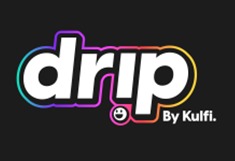 Artistic Depiction Of The Unique Phrase “drip By Kulfi”, Juxtaposed With A Smiley-face Device mark 6917729 Trademark