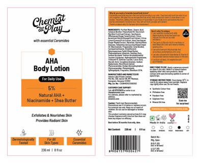 Chemist At Play Aha Body Lotion Device mark 6930029 Trademark
