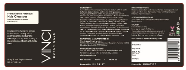 Vinci Botanicals Frankincense Patchouli Hair Cleanser Device mark 6930248 Trademark