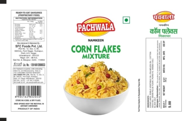 Pachwala Namkeen Corn Flakes Mixture Device mark 6975320 Trademark