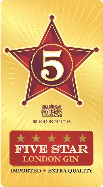 Regent's Five Star Gin Device mark 6980383 Trademark