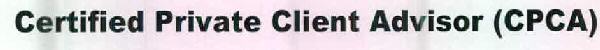 Certified Private Client Advisor (cpca) Device mark 2732501 Trademark