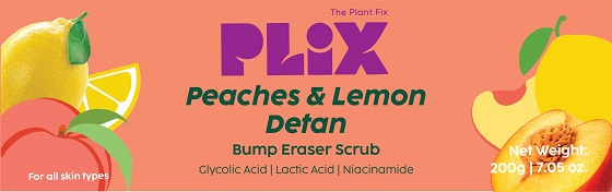 The Plant Fix Plix Peaches & Lemon Detan Bump Eraser Scrub Device mark 7010395 Trademark