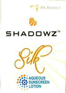 Dr.reddy's Shadowz Silk Aqueous Sunscreen Lotion Device mark 2603051 Trademark
