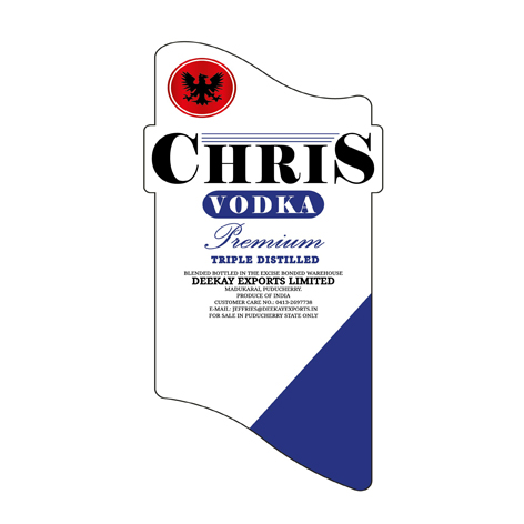 Chris Premium Triple Distilled Vodka Device mark 7047388 Trademark