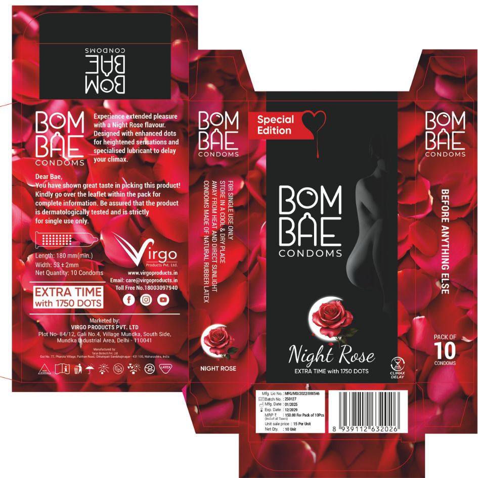 Bombae Condoms Night Rose Device mark 7053556 Trademark