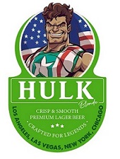 Hulk Blonde Crisp & Smooth Premium Lager Beer Crafted For Legends Los Angeles Las Vegas, New York, Chicago With Device Device mark 7064667 Trademark