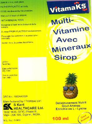 Vitamaks Multi-vitamine Avec Mineraux Sirop Device mark 2870076 Trademark