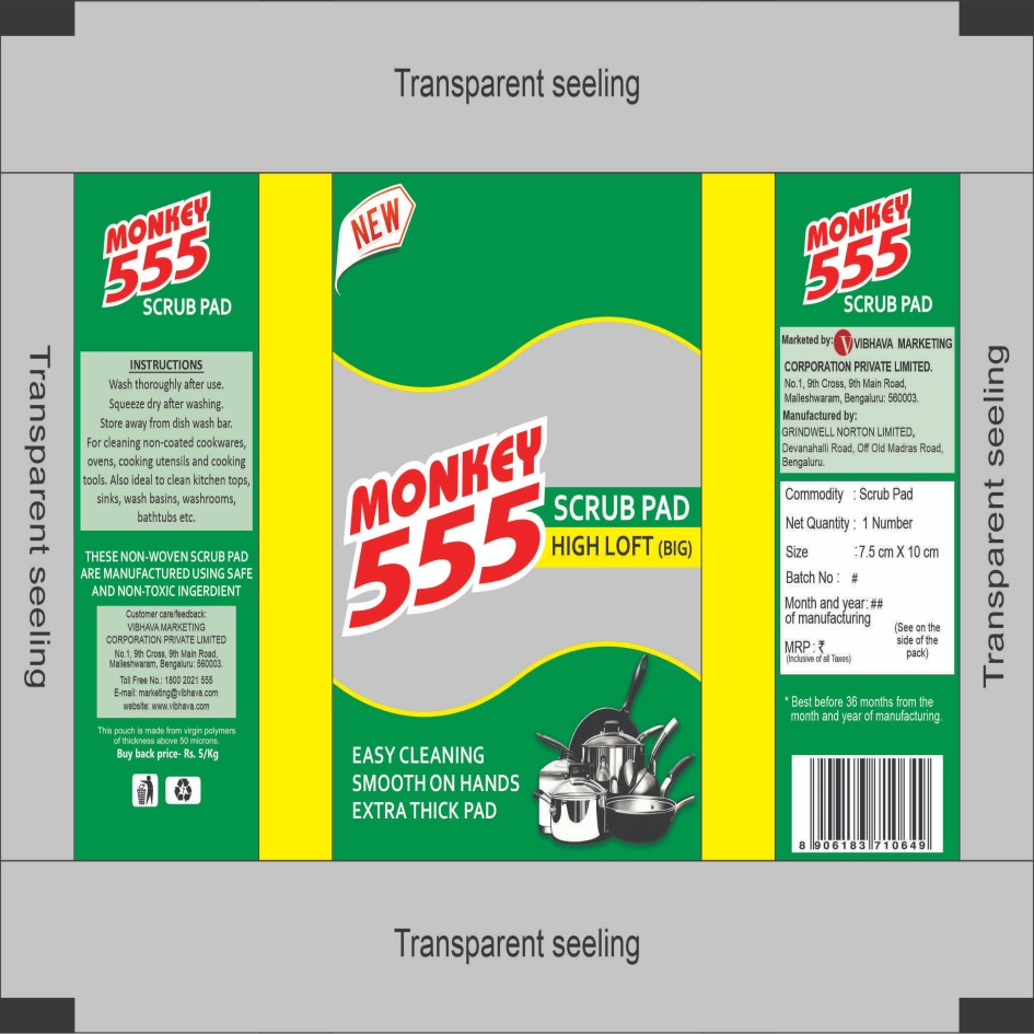 Monkey555 Scrub Pad Device mark 7080773 Trademark