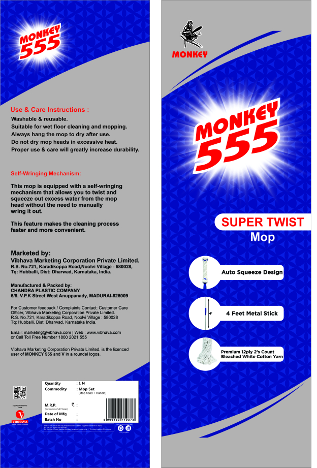 Monkey 555 Super Twist Mop Device mark 7080765 Trademark