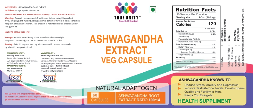 Ashwagandha Extract Veg Capsule Device mark 7082932 Trademark