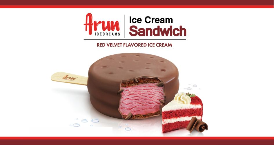 Arun Icecreams Ice Cream Sandwich Red Velvet Flavored Ice Cream Device mark 7102511 Trademark