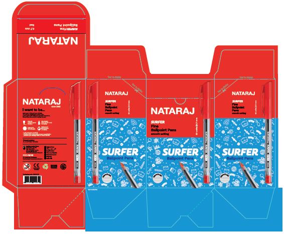 Nataraj Surfer Fine Ball Point Pens Device mark 7174378 Trademark